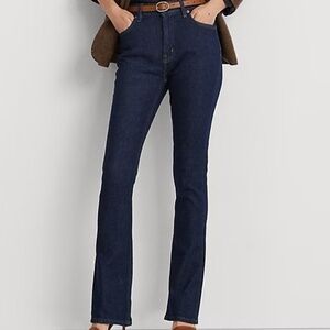Lauren Ralph Lauren, High-Rise Boot Leg, Dark Rinse, 28 waist, Size 6